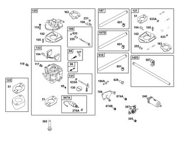Carburetor And Fuel Supply Group Diagram and Parts List for 356447-0718-G1 200000 - 399999 Briggs and Stratton Engine